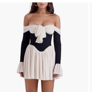 House of CB Alana Strapless Long Sleeve Minidress